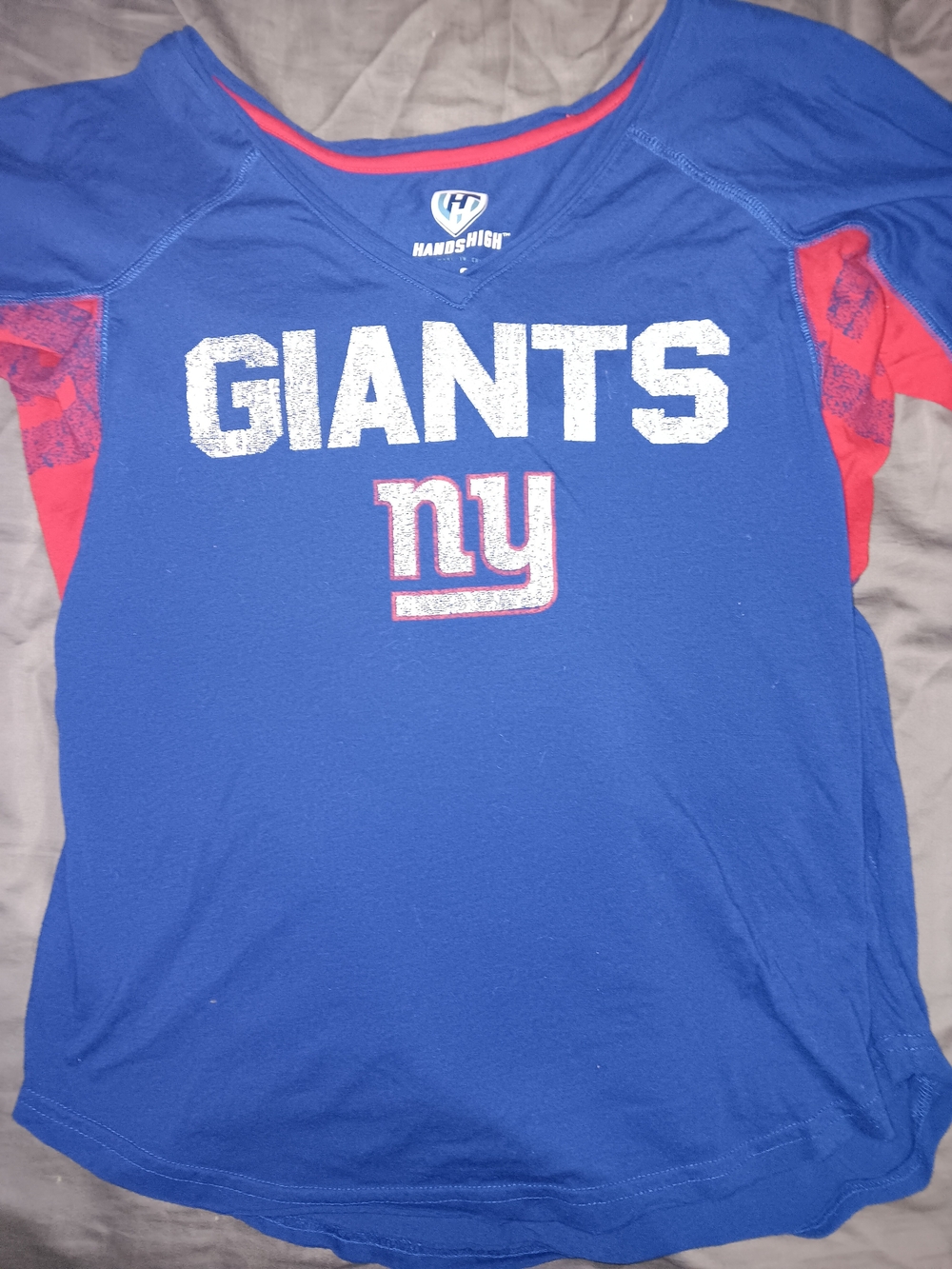 Hands High Women's Long Sleeve New York Giants Blue Tee